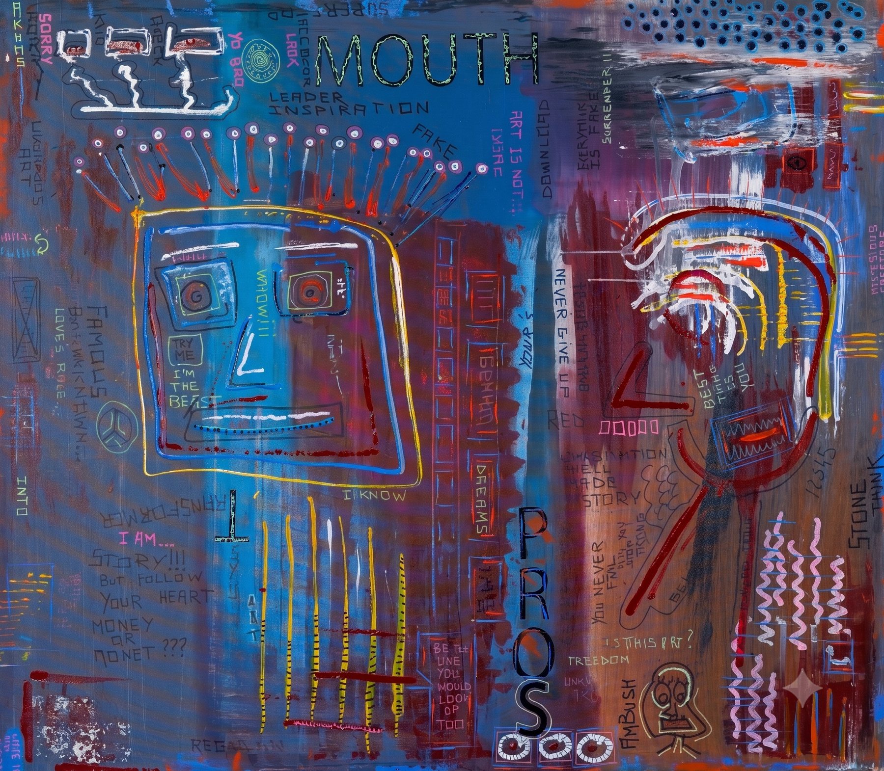 Mouth, painting by Habib Khoury