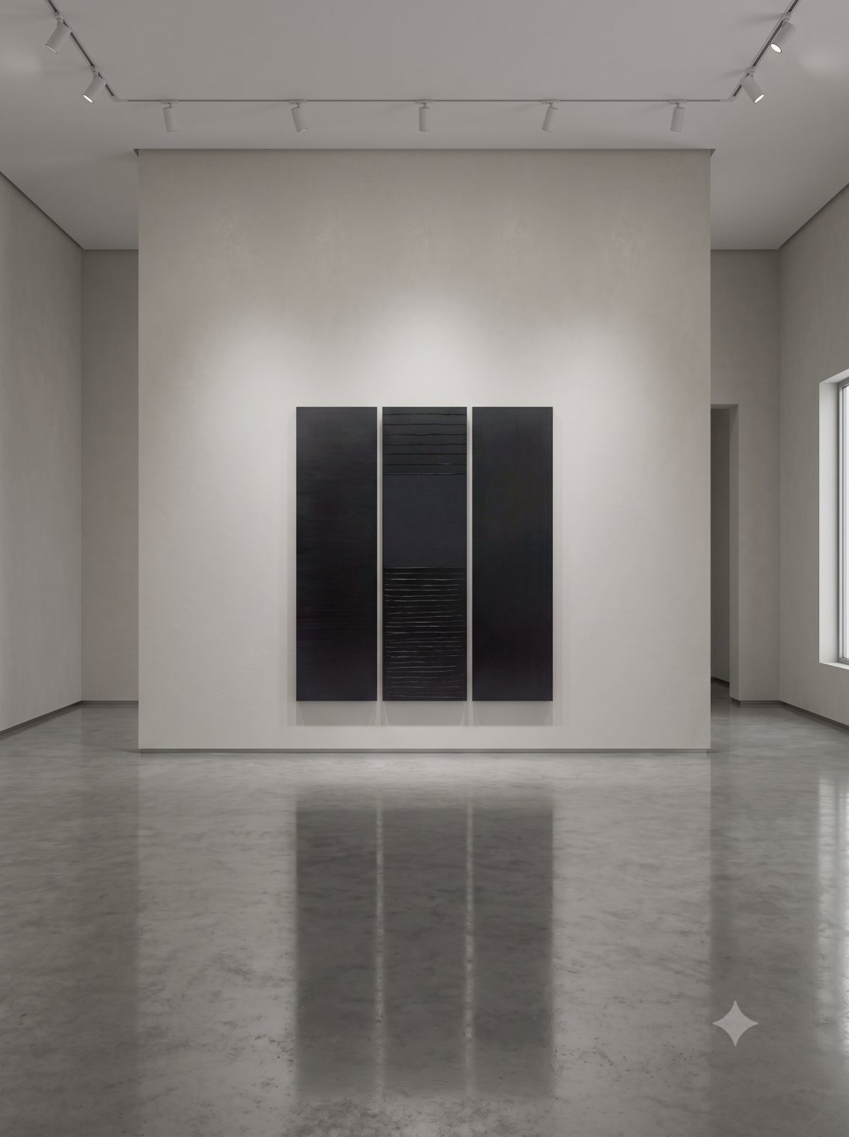 Darkless shown in a room (digital mock-up)