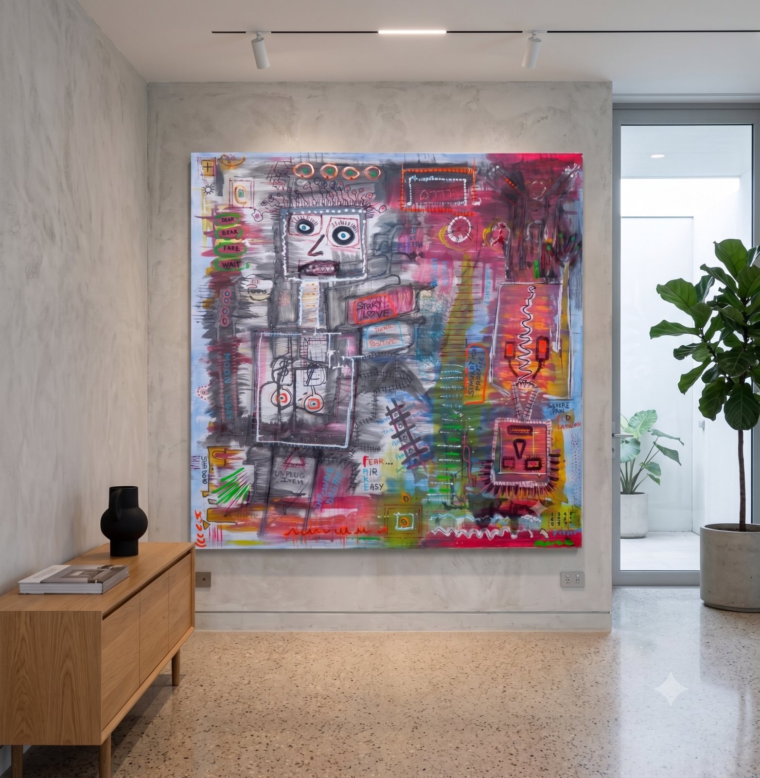 Robot Blues shown in a room (digital mock-up)