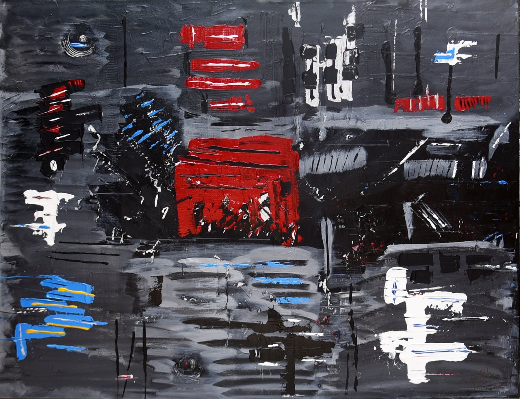 Urban Shadows, painting by Habib Khoury